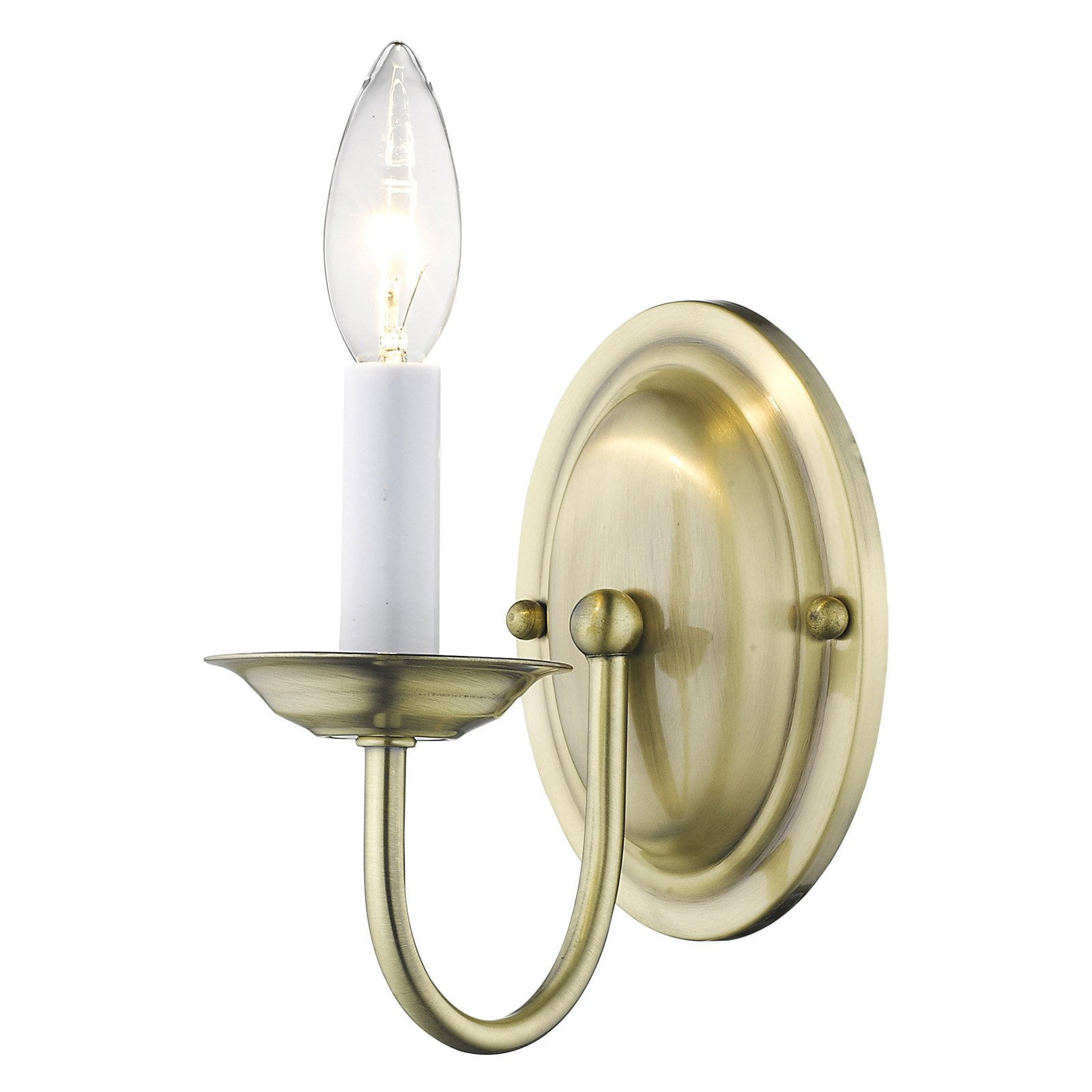 Home Basics Antique Brass Traditional Wall Sconce - 7" Height