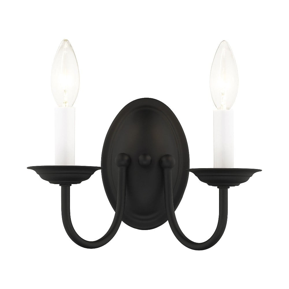 Black Steel Traditional Wall Mount Sconce Light