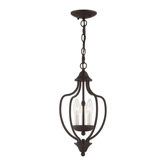 Livex Lighting Home Basics 3 Light Bronze Chain Hang/Ceiling Mount