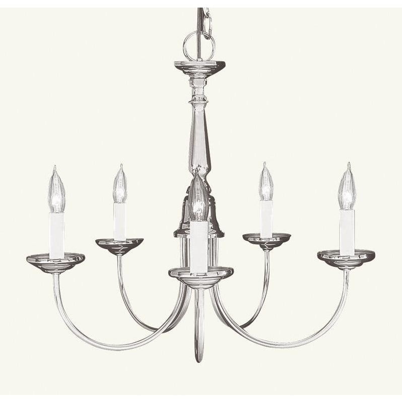 Brushed Nickel 5-Light Traditional Steel Chandelier