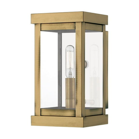 Livex Lighting Hopewell Outdoor Wall Lantern in Antique Brass