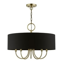 40115-01 Livex Lighting Huntington - 5 Light Pendant In Transitional Style-17.5 Inches Tall and 23 Inches Wide-Antique Brass Finish    -Traditional