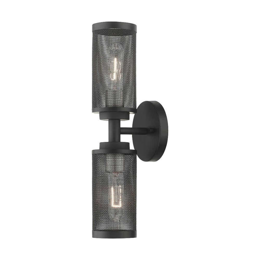Industro Dual-Light Dimmable Sconce in Black & Brushed Nickel