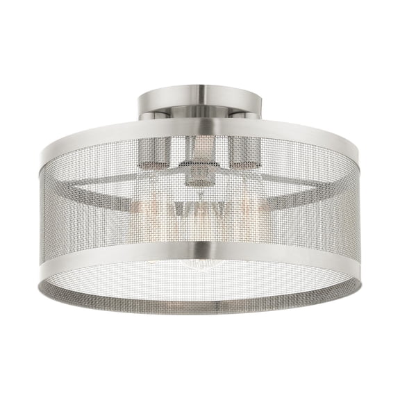 Livex Lighting - Industro - 3 Light Semi-Flush Mount in Contemporary Style - 15