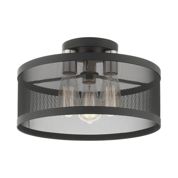 Livex Lighting - Industro - 3 Light Semi-Flush Mount in Contemporary Style - 15