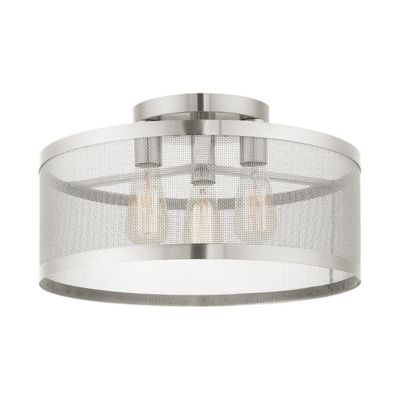 Livex Lighting - Industro - 3 Light Semi-Flush Mount in Contemporary Style - 18