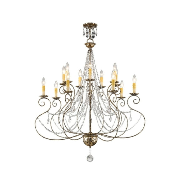 Livex Lighting Isabella Foyer Chandelier in Hand Applied European Bronze