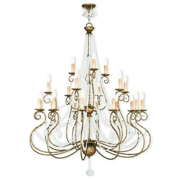 Livex Lighting Isabella Foyer Chandelier in Hand Applied European Bronze