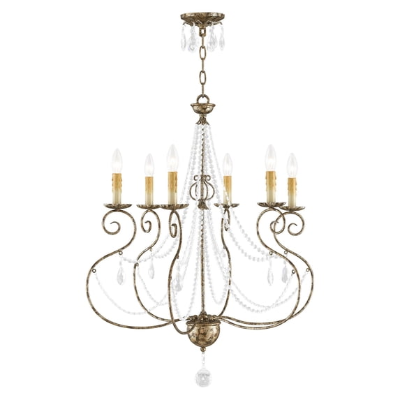 51906-36 Livex Lighting Isabella - 6 Light Chandelier in French Country Style - 26.5 Inches wide by 32.75 Inches high -Traditional Installation