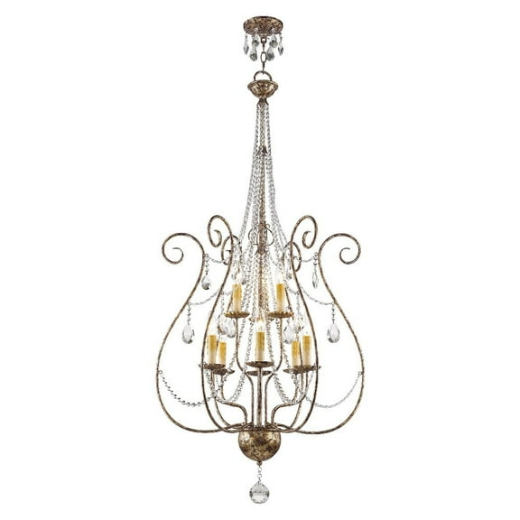Livex Lighting Isabella Foyer Chandelier in Hand Applied European Bronze