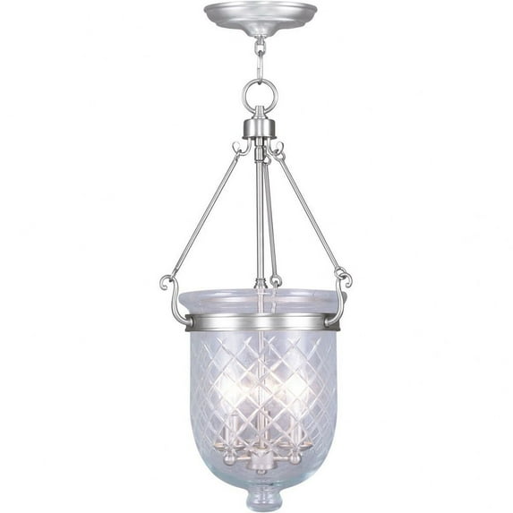 5074-35-Livex Lighting-Jefferson - 3 Light Chain Lantern in Traditional Style - 12 Inches wide by 25 Inches high