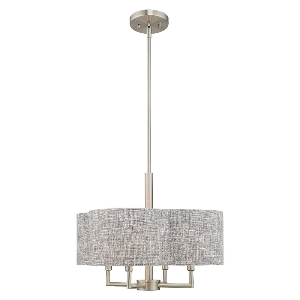 Kalmar Brushed Nickel 4-Light Mini Drum Chandelier