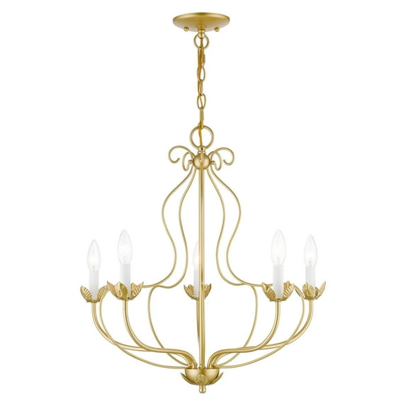 42905-33 Livex Lighting Katarina - 5 Light Chandelier In Transitional Style-23 Inches Tall and 23 Inches Wide-Soft Gold Finish -Traditional