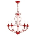 thumbnail image 1 of 42905-72 Livex Lighting Katarina - 5 Light Chandelier In Transitional Style-23 Inches Tall and 23 Inches Wide-Shiny Red Finish    -Traditional, 1 of 8