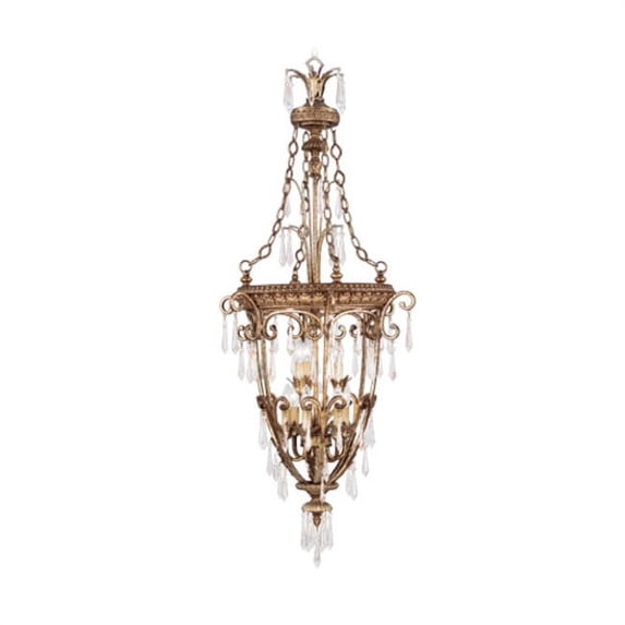 Livex Lighting 8816-65 La Bella 9 Light Foyer in Vintage Gold Leaf,