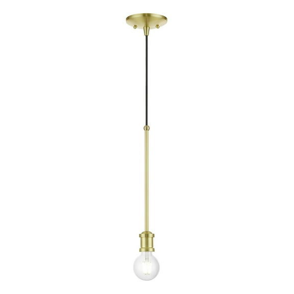 47161-12 Livex Lighting Lansdale - 1 Light Pendant In Transitional Style-21 Inches Tall and 5 Inches Wide-Satin Brass Finish    -Traditional