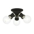 thumbnail image 1 of 47169-04 Livex Lighting Lansdale - 3 Light Flush Mount In Transitional Style-4 Inches Tall and 7 Inches Wide-Black/Brushed Nickel Finish, 1 of 8