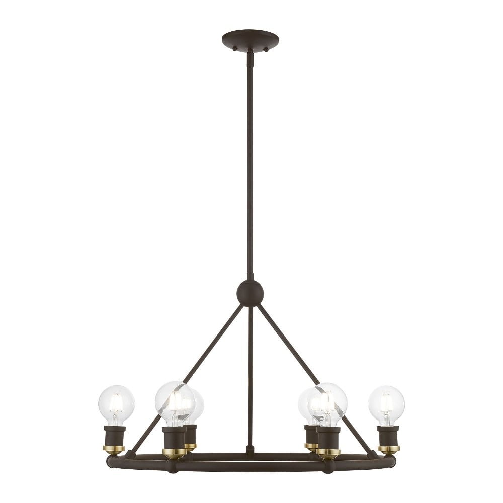 Lansdale Playful Mood 6-Light Bronze & Antique Brass Chandelier