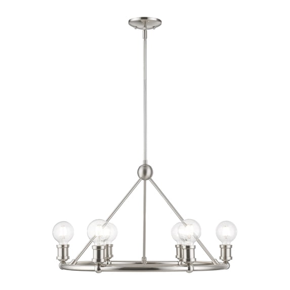 47166-91 Livex Lighting Lansdale - 6 Light Chandelier In Transitional Style-19.5 Inches Tall and 25 Inches Wide-Brushed Nickel Finish -Traditional