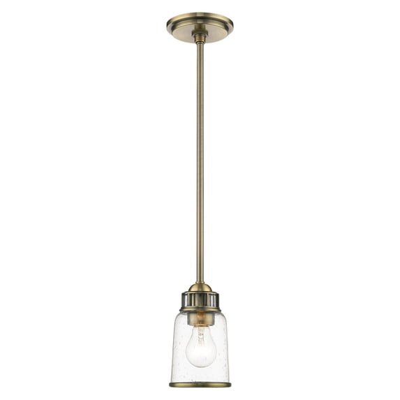 Livex Lighting Lawrenceville Mini Pendant Light in Antique Brass