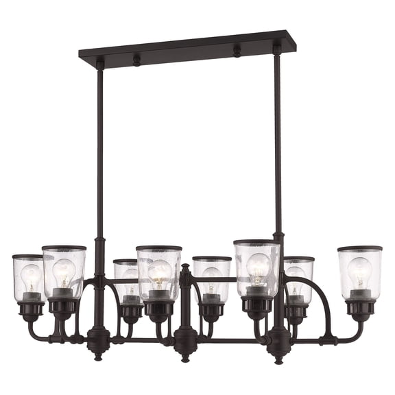 Livex Lighting Lawrenceville 8 Light Linear Chandelier in Bronze