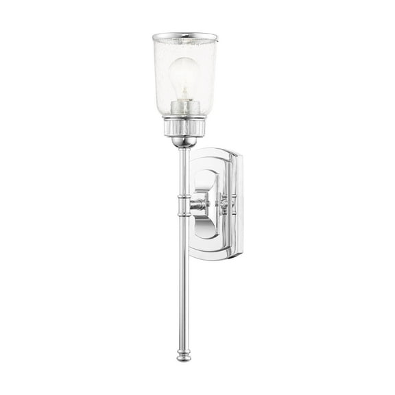 Livex Lighting  Lawrenceville Polished Chrome 1 Light Single Sconce, 10511-05 - 4.5"W x 21"H x 6"D