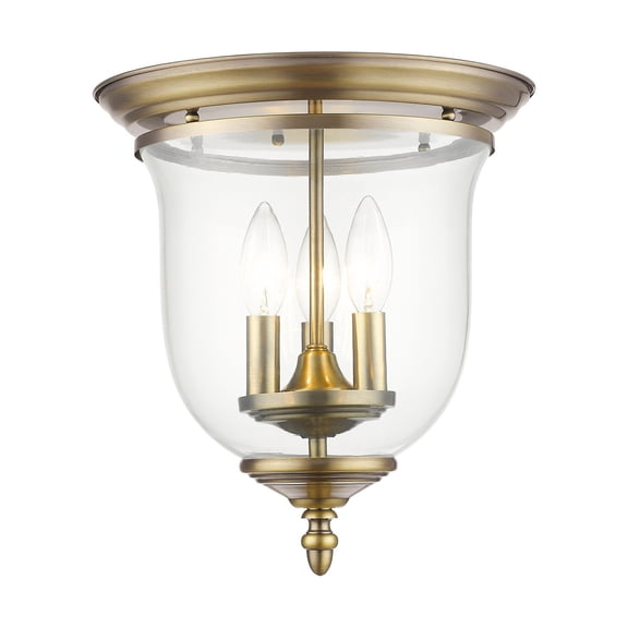 Livex Lighting Legacy Ceiling Mount in Antique Brass