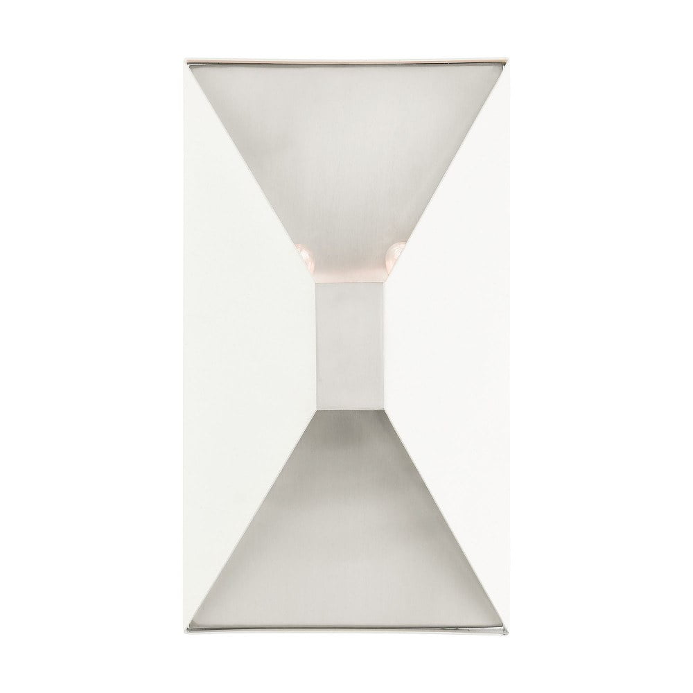 Lexford Textured White 2-Light ADA Compliant Geometric Sconce