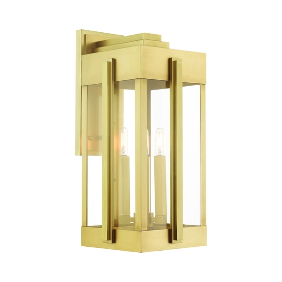 Livex Lighting - Lexington - 3 Light Outdoor Wall Lantern in Art Deco Style -