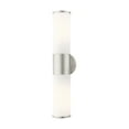 thumbnail image 1 of Livex Lighting Lindale 2-Light Metal/Glass Vanity ADA Sconce in Brushed Nickel, 1 of 13