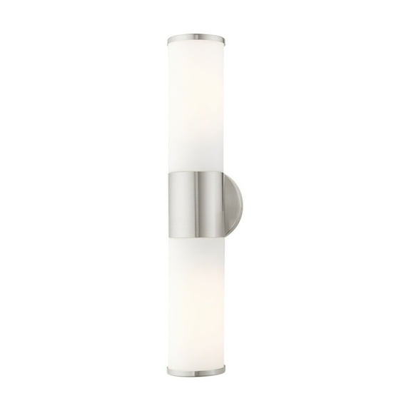 Livex Lighting Lindale 2-Light Metal/Glass Vanity ADA Sconce in Brushed Nickel