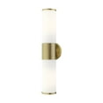 thumbnail image 1 of Livex Lighting Lindale 2-Light Metal/Glass Vanity ADA Sconce in Antique Brass, 1 of 14