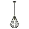 thumbnail image 1 of 41325-14 Livex Lighting Linz - 1 Light Pendant In Geometric Style-21 Inches Tall and 11.5 Inches Wide-Textured Black/Antique Brass Finish, 1 of 9