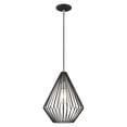 thumbnail image 1 of Livex Lighting Linz 1-Light Farmhouse Metal Single Pendant in Black, 1 of 10