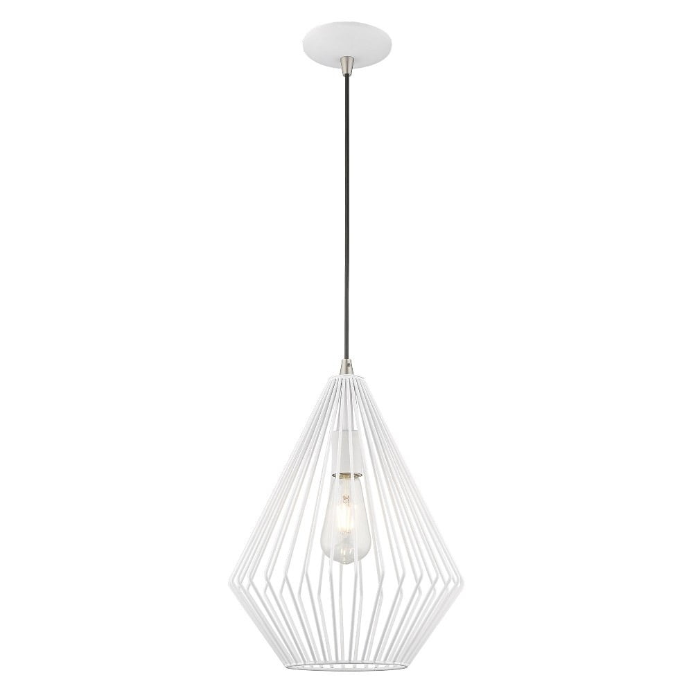 Linz Mini Geometric White Aluminum LED Pendant Light