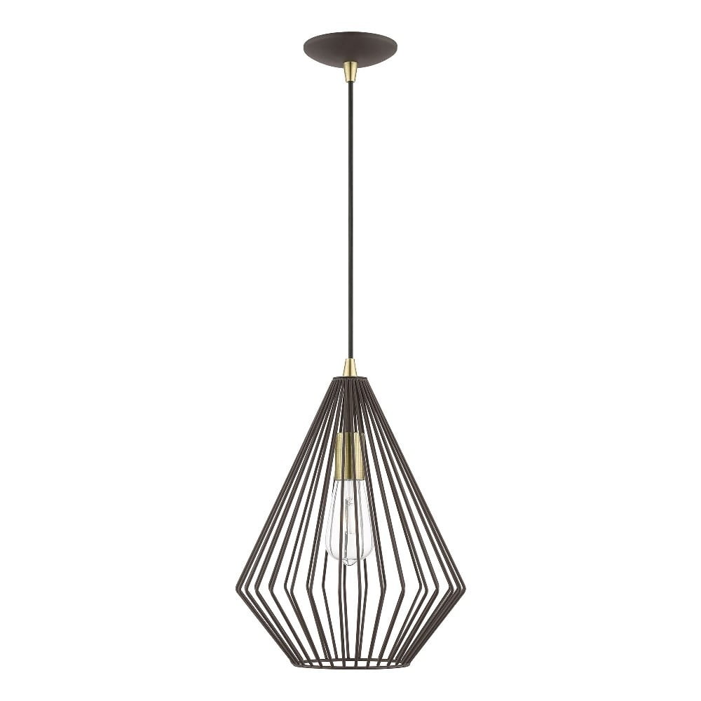 Linz Geometric Bronze & Antique Brass 1-Light Pendant
