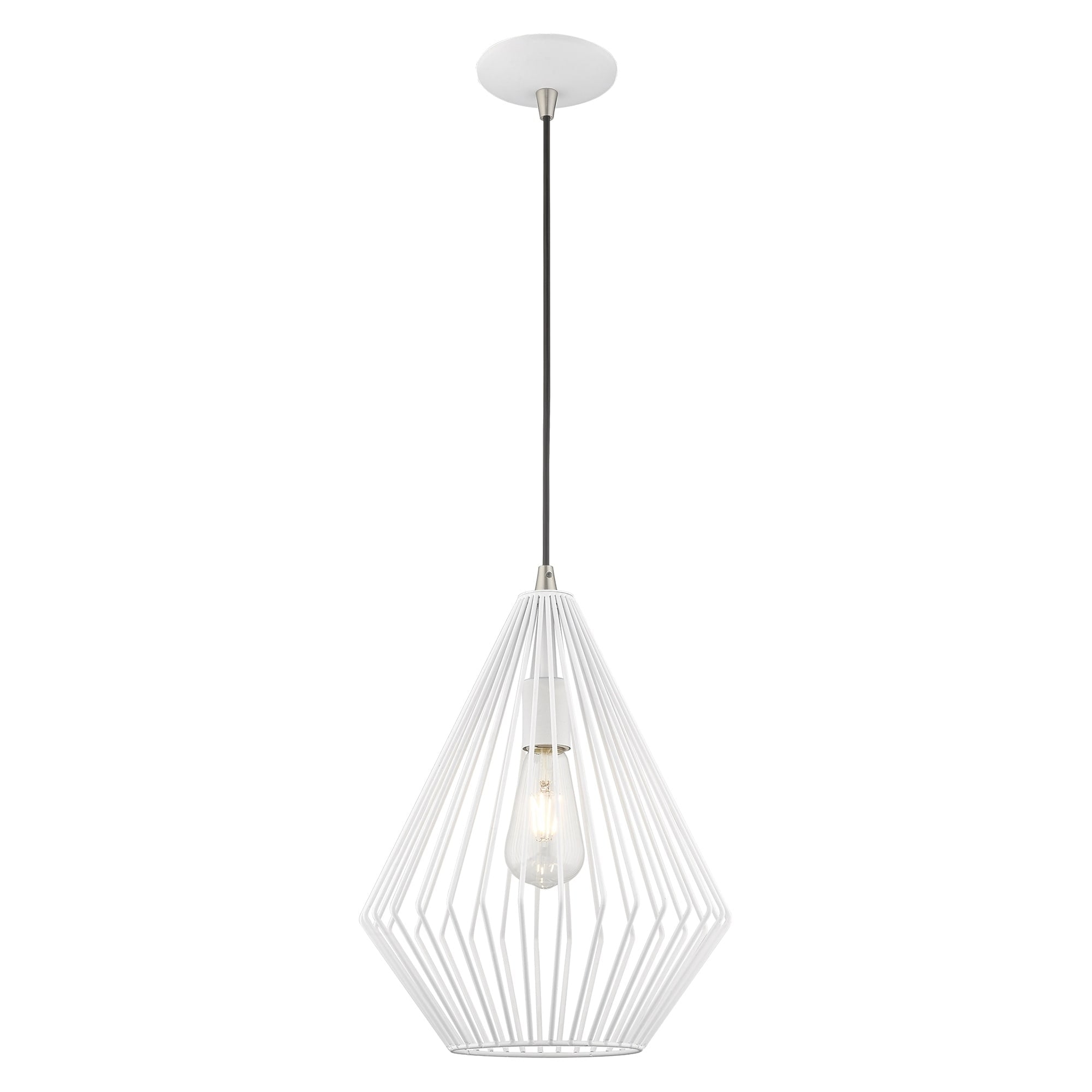 Linz Mini Geometric White Aluminum LED Pendant Light