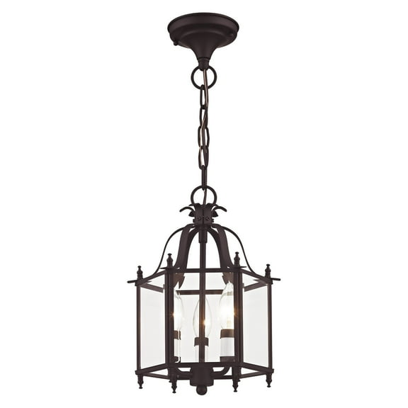 Livex Lighting Livingston 3 Light Bronze Chain Hang/Ceiling Mount
