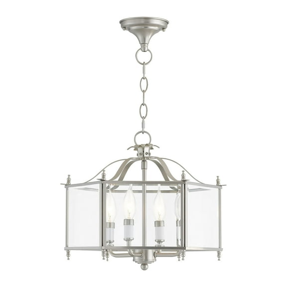 Livex Lighting Livingston 4 Light Brushed Nickel Chain Hang/Ceiling Mount