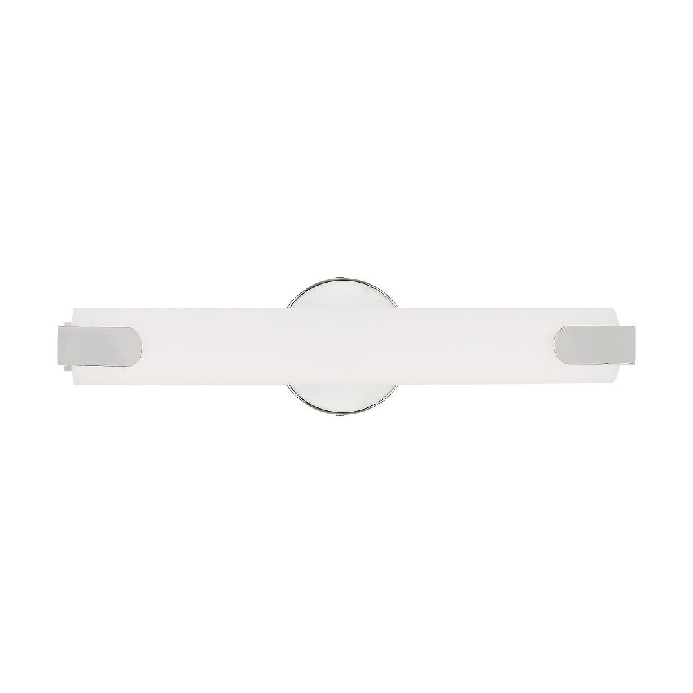 Polished Chrome LED Bath Vanity Light with Satin White Acrylic Shade