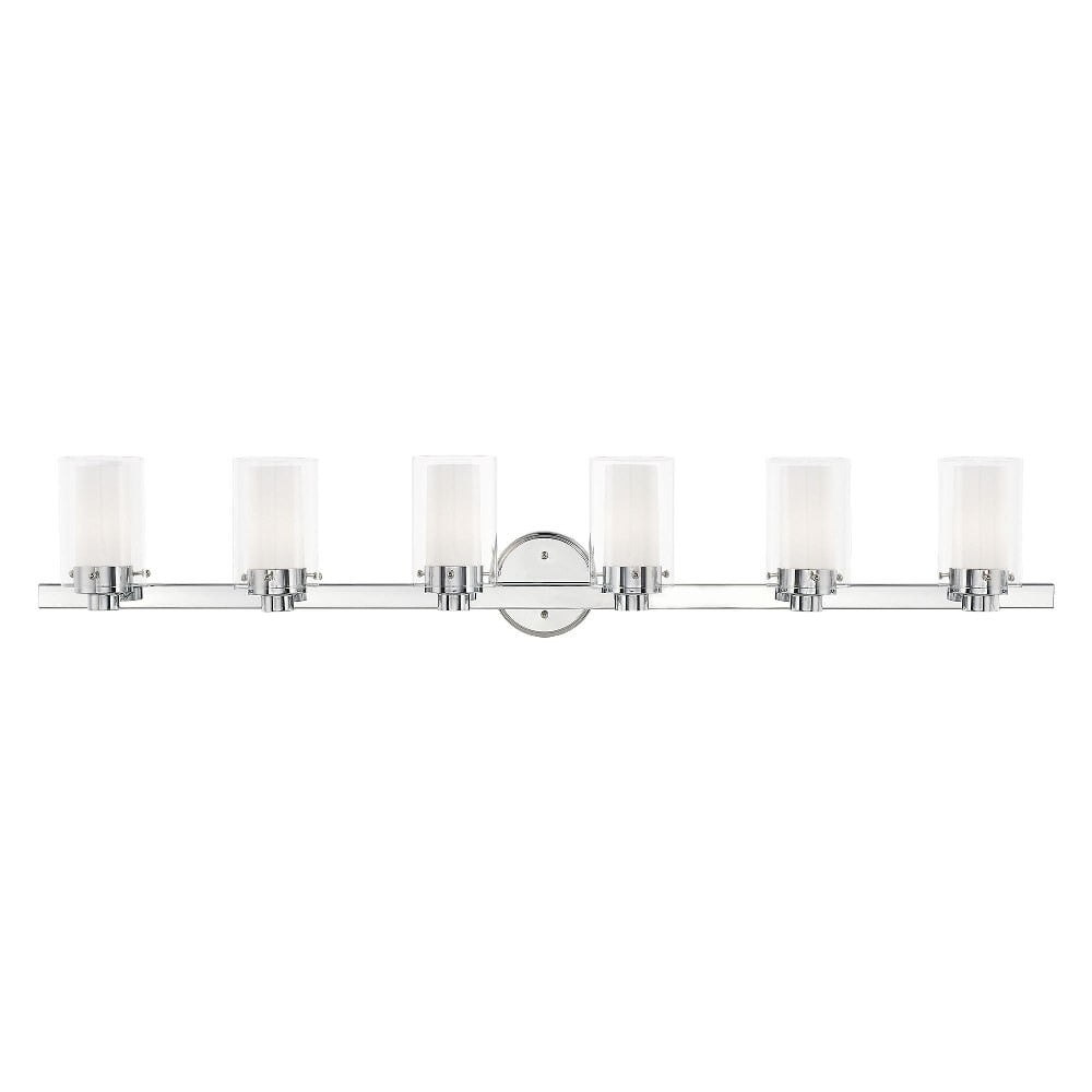 Polished Chrome 6-Light Vanity Light with Opal Glass Shades