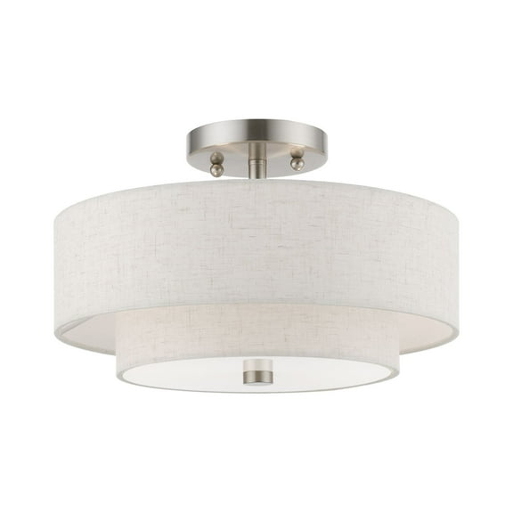 Livex Lighting - Meridian - 2 Light Semi-Flush Mount In Transitional Style-8.25