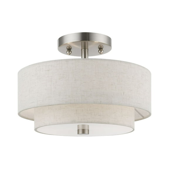 Livex Lighting - Meridian - 2 Light Semi-Flush Mount In Transitional Style-8.25