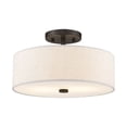 thumbnail image 1 of Livex Lighting Monroe 7.75" 2-Light Metal/Fabric Ceiling Mount in English Bronze, 1 of 16