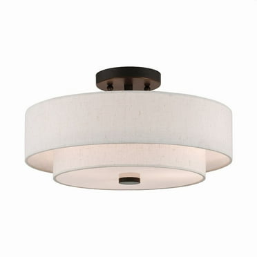 Livex Lighting - Meridian - 3 Light Semi-Flush Mount In Transitional Style-8.25
