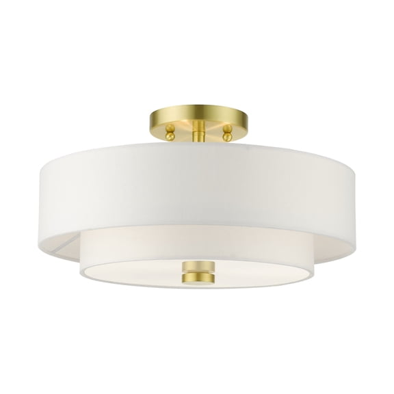 Livex Lighting - Meridian - 3 Light Semi-Flush Mount in Modern Style - 15 Inches