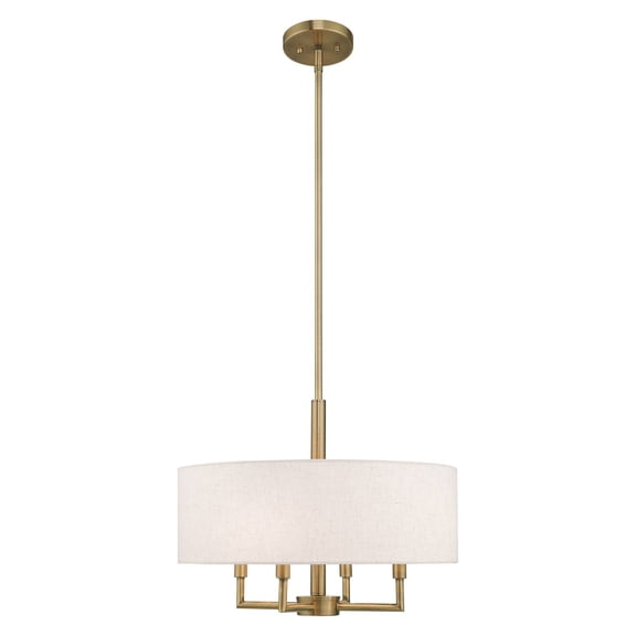42604-01 Livex Lighting Meridian - 4 Light Pendant in Modern Style - 18 Inches wide by 22.5 Inches high-Antique Brass Finish    -Traditional