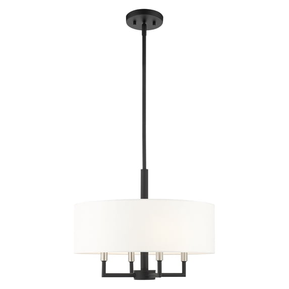 49374-04 Livex Lighting Meridian - 4 Light Pendant in Modern Style - 18 Inches wide by 16.5 Inches high-Black Finish -Traditional Installation