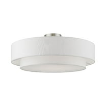 47155-91-Livex Lighting-Meridian - 4 Light Semi-Flush Mount In Timeless Style-9 Inches Tall and 22 Inches Wide