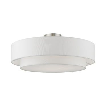 47155-91-Livex Lighting-Meridian - 4 Light Semi-Flush Mount In Timeless Style-9 Inches Tall and 22 Inches Wide